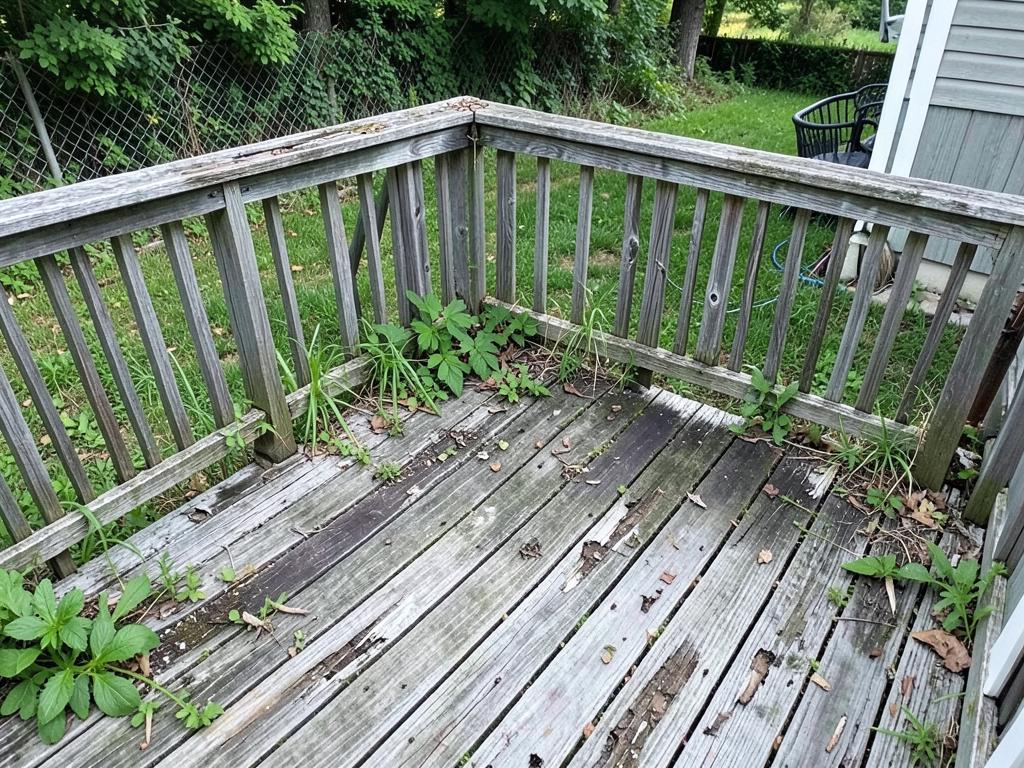 Backyard deck rebuild — before